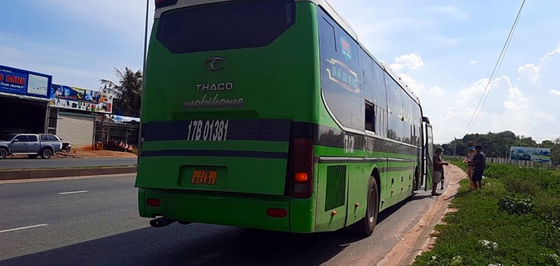 Bình Thuận giữ 1 xe khách xuất bến trái phép từ Thái Bình vào TPHCM - ảnh 1