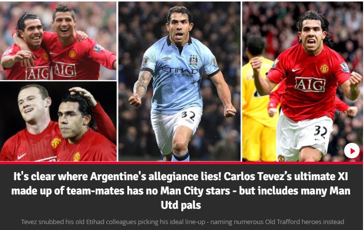 Tevez tạo tranh cãi giữa MU và Man City - ảnh 3