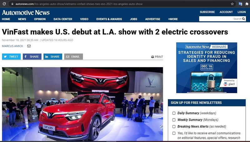 Truyền thông quốc tế: VinFast sẽ thách thức Tesla ngay tại sân nhà Mỹ - ảnh 2
