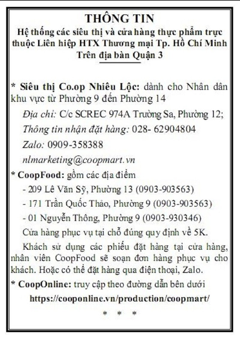 Quận 3: Mua hàng giúp dân, dùng phiếu theo ngày chẵn-lẻ - ảnh 2