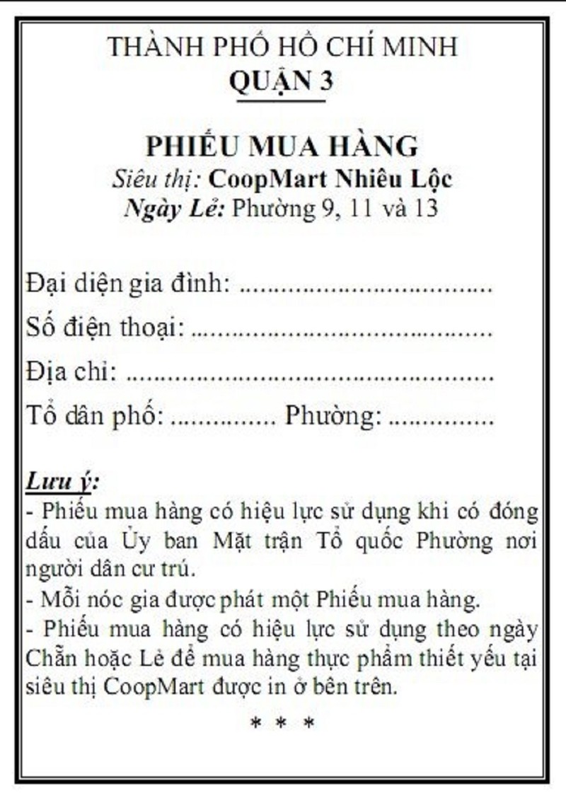 Quận 3: Mua hàng giúp dân, dùng phiếu theo ngày chẵn-lẻ - ảnh 1