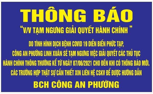 Công an phường ở TP Thủ Đức thông báo người dân hạn chế đến trụ sở làm việc - ảnh 1