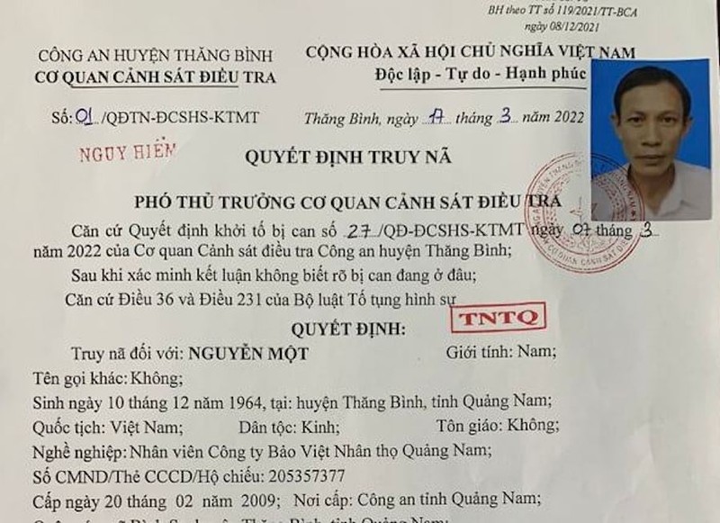 Truy nã nhân viên bảo hiểm lừa tiền khách hàng ở Quảng Nam  - ảnh 1