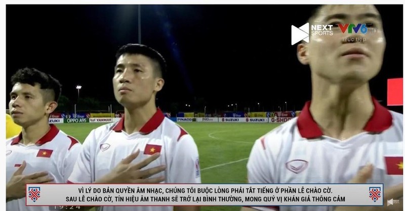 Phần hát Quốc ca của Đội tuyển Việt Nam bị tắt tiếng vì lý do bản quyền  - ảnh 1
