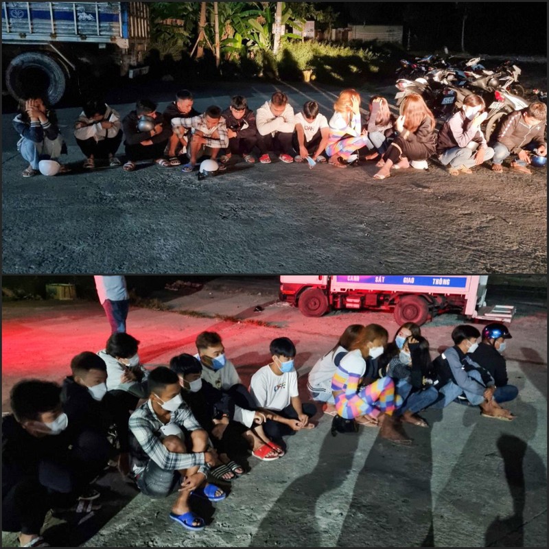 Kiên Giang bắt nhóm thanh niên tổ chức đua xe giữa đêm khuya - ảnh 1