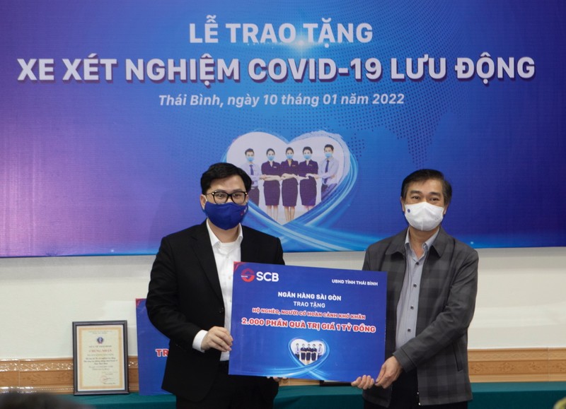 SCB trao tặng xe xét nghiệm lưu động tại Thái Bình và Thanh Hóa - ảnh 1