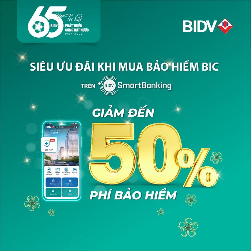 Ưu đãi tới 50% khi mua bảo hiểm BIC qua BIDV SmartBanking - ảnh 1