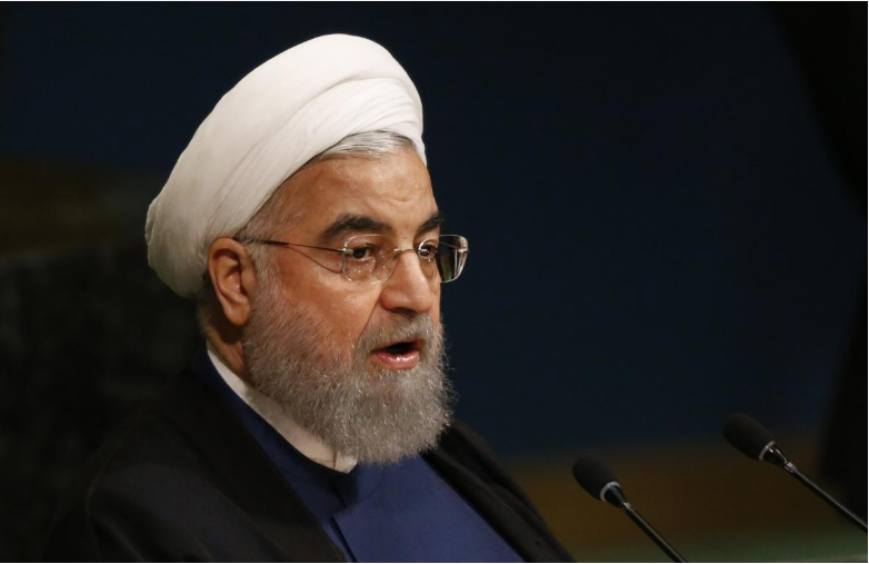 Tổng thống Iran Rouhani phát biểu trước Đại Hội đồng LHQ ngày 20-9. Ảnh: REUTERS