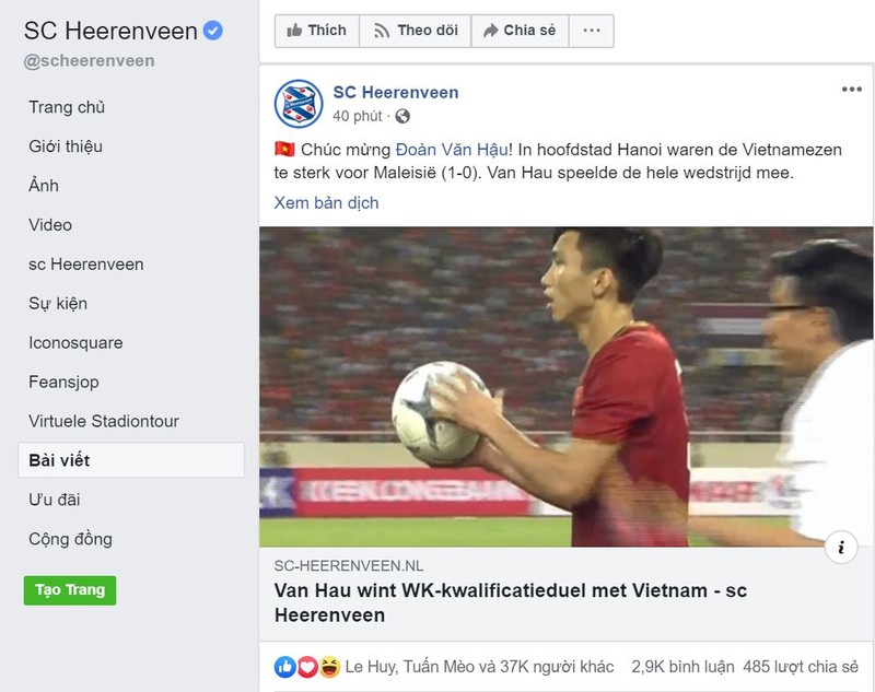 CLB Heerenveen khen ngợi Việt Nam quá mạnh so với Malaysia - ảnh 1