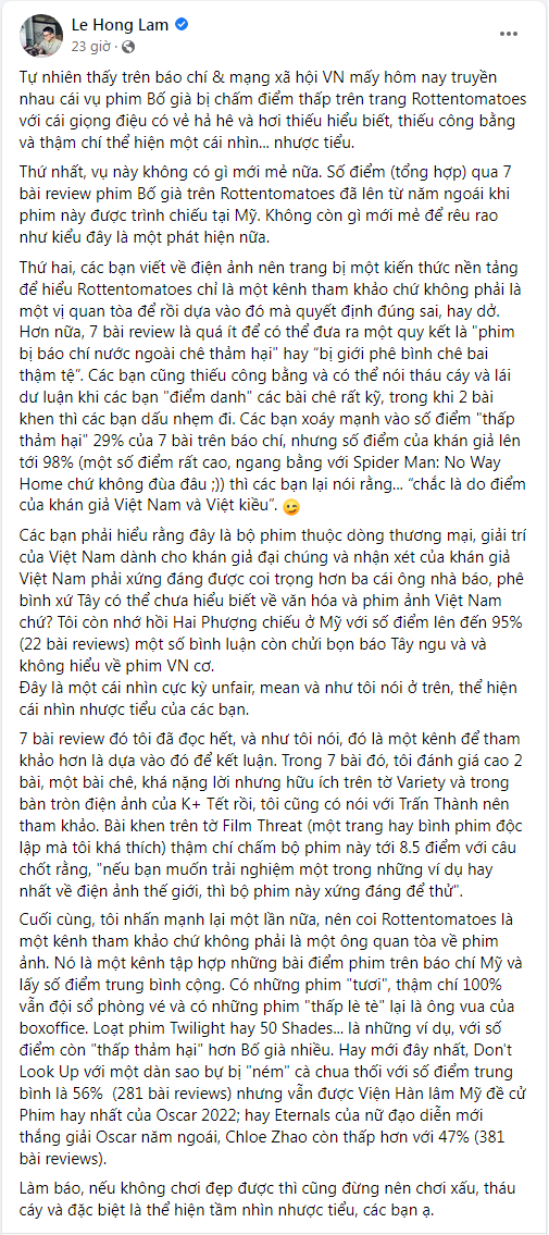 'Bố già' của Trấn Thành nhận điểm thấp ở nước ngoài, nhà phê bình phim nói gì? - ảnh 4