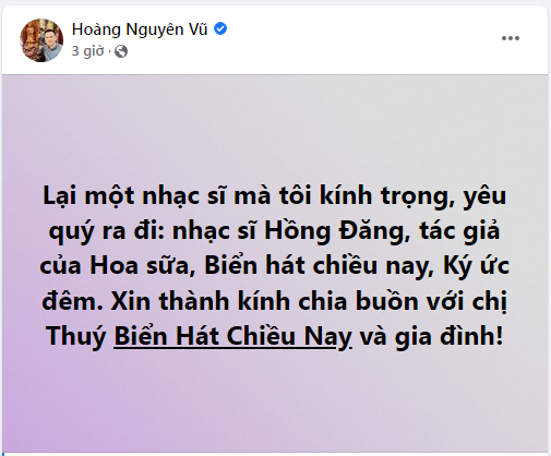 Diva Thanh Lam, ca sĩ Tùng Dương… tiếc thương nhạc sĩ Hồng Đăng - ảnh 5