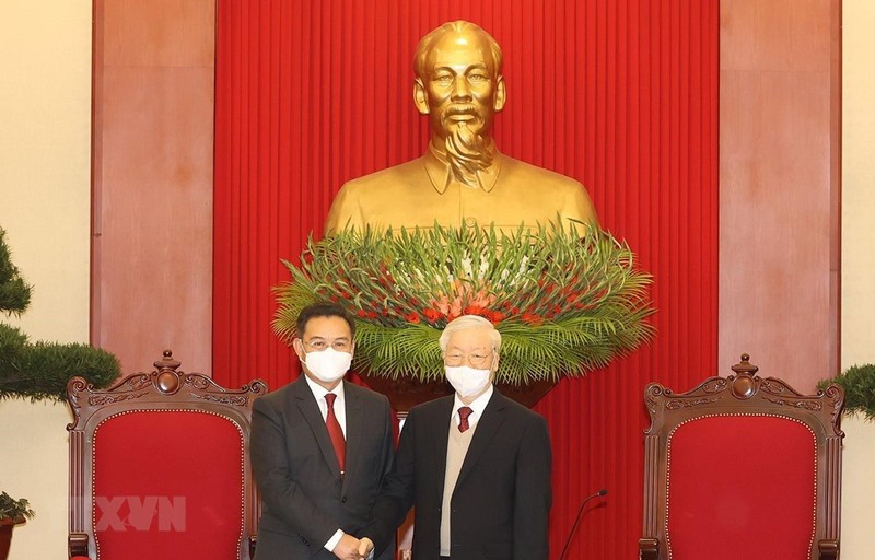 Tổng Bí thư Nguyễn Phú Trọng tiếp Chủ tịch Quốc hội Lào Xaysomphone - ảnh 1