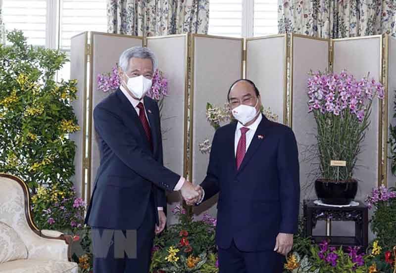 Tổng thống Singapore đón Chủ tịch nước Nguyễn Xuân Phúc tại chính Cung Istana - ảnh 3