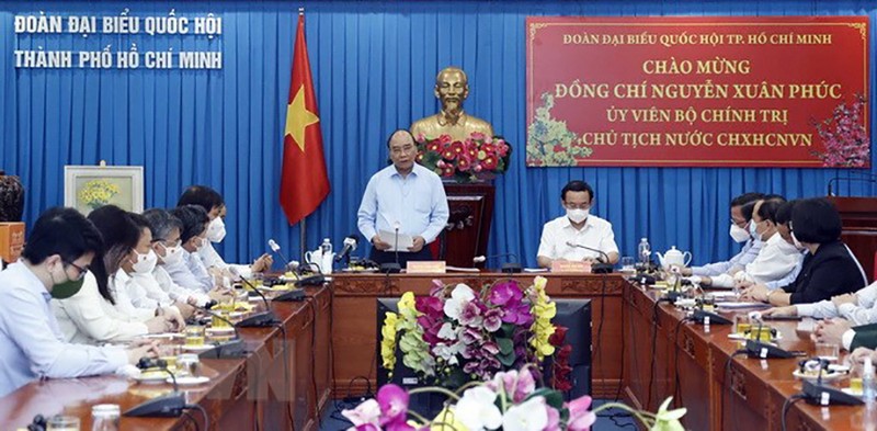 Chủ tịch nước Nguyễn Xuân Phúc đến thăm và chúc Tết tại TP Thủ Đức  - ảnh 3