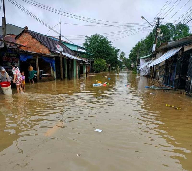 Hàng ngàn ngôi nhà ở Bình Định bị ngập, có nơi chìm sâu hơn 1 m - ảnh 3