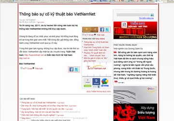 Báo mạng Vietnamnet bị hacker tấn công ảnh 1