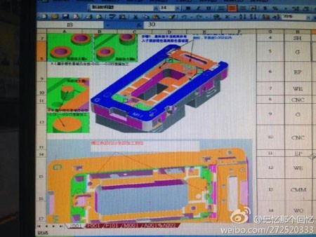 Bản vẽ của iPhone 6 xuất hiện trên trang Weibo.com